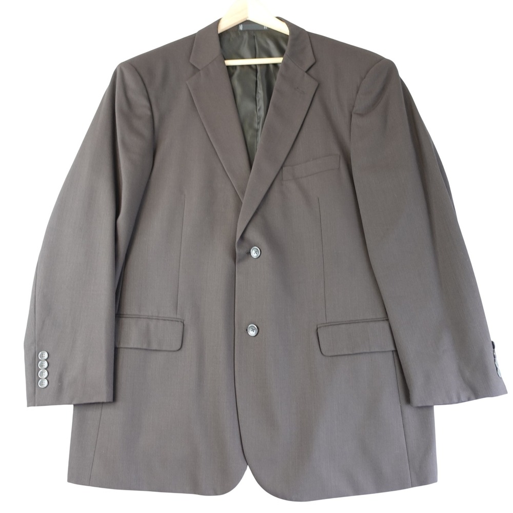 Emanuel Ungaro Blazer Mens 46R Dark Brown 100% Wool 2 Button Sport Coat Jacket